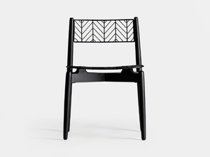 PLISSÉ METAL - Iron and mahogany chair _ Vical Home